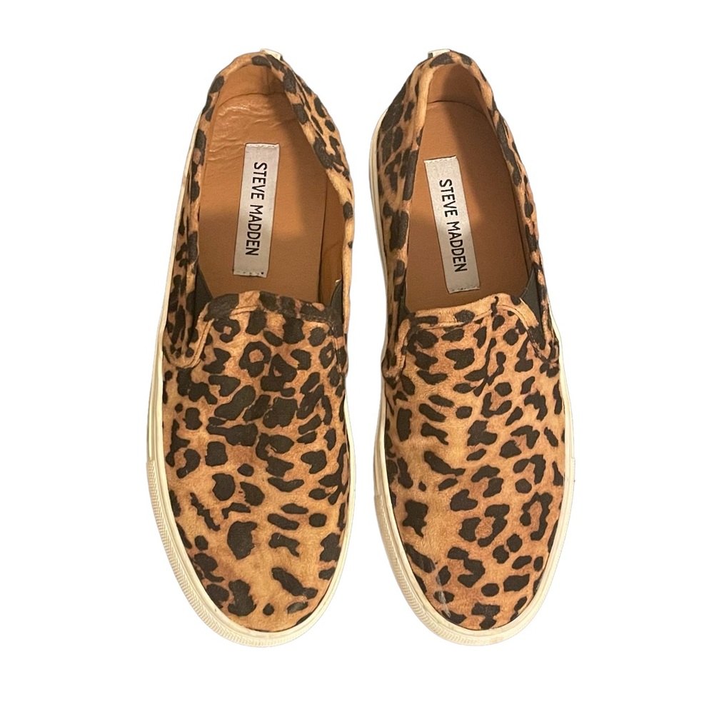 STEVE MADDEN Slip On Animal Print Cheetah Shies Sneakers Size 7.5 Safary